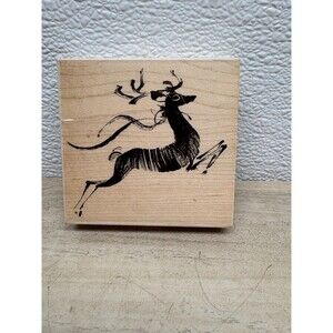 2004 Penny Black Leaping Deer Wood Mounted Rubber Stamp
